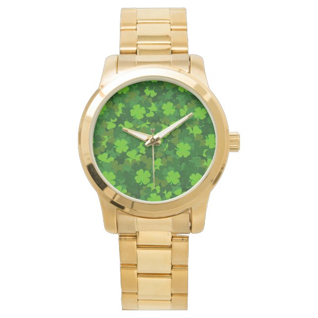 Montre Floral de trèfle à quatre feuilles moderne (devant)