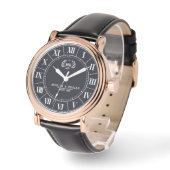 Montre Floral Monogram couple names roman numbers (Angle)