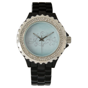 Montre Flore de Bohême rustique Turquoise et gris