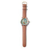 MONTRE FLORENTINE RENAISSANCE BLEU TOURBILLONS FLORAUX MO (Sangle)