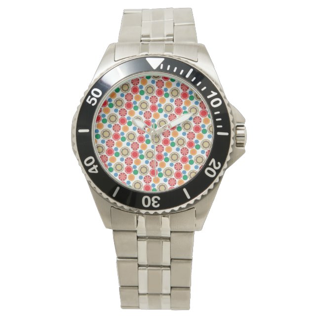 Montre Flower Power en rangées 002 (devant)