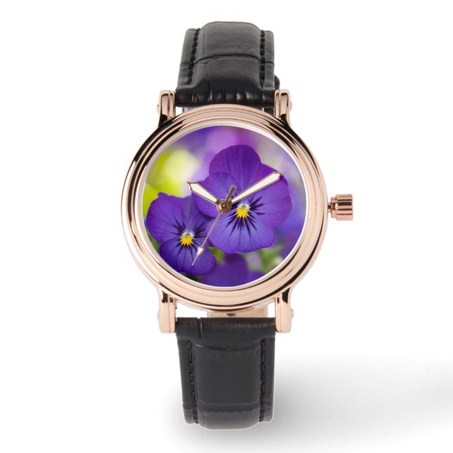 Montre Flowers | Purple Pansies (Recto)
