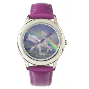 Montre Flying Unicorn Horse Rainbow Animal Art