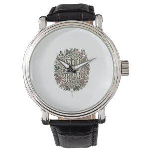 Montre Foi sur la peur papillon floral vintage