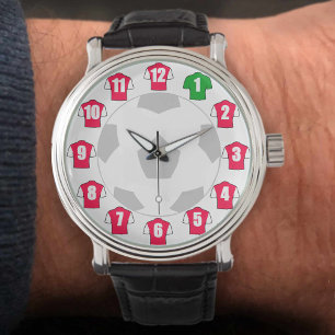 Montre Football Watch - avec Chemises rouges et blanches