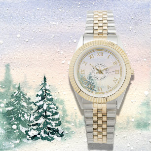 Montre Forêt enneigée en hiver – Chiffres romains