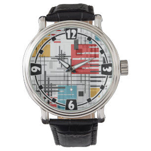 Montre formes géométriques modernes Abstraites rayées