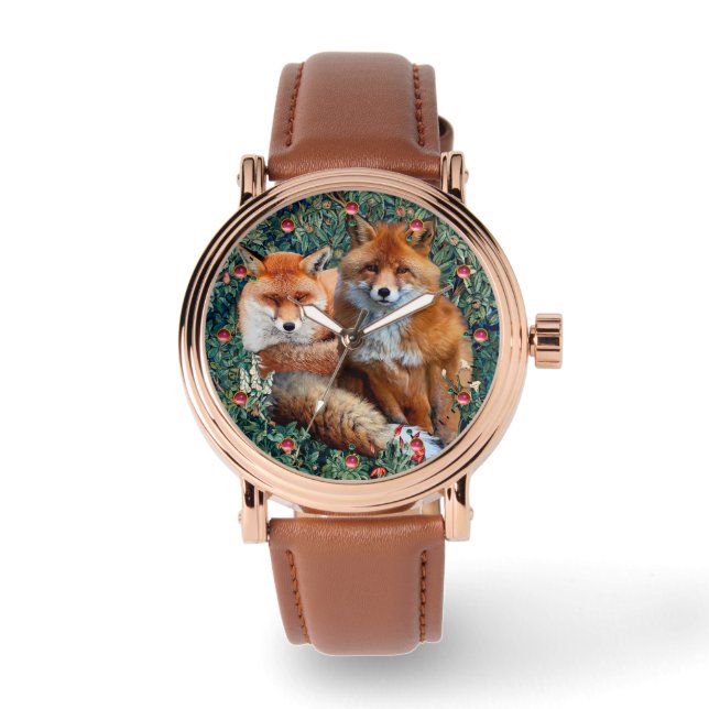 MONTRE FOXES ROUGES PARMI LA VERDURE, LE FOLIAGE ET LES F (Recto)