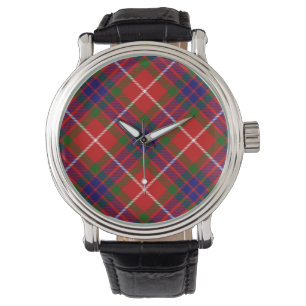 Montre Fraser tartan rouge vert bleu violet plaid