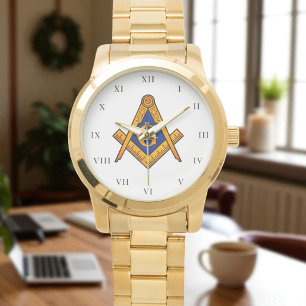 Montre Freemason Carré et Compass Charité Masonic Gold
