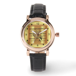 Montre French Horn~Partition Courbée~Gold Arrière - plan~