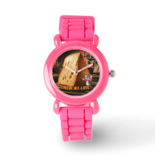Montre Fromage my Love dit une souris de dessin sur un ro