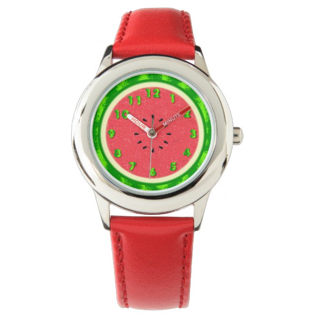 Montre Fruit d'été de la tranche de pastèque à la croûte (devant)