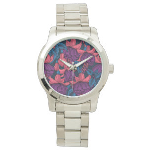 Montre Fuchsia en bleu et violet