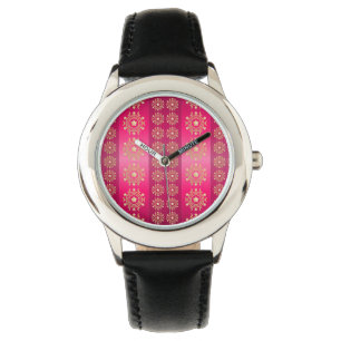 Montre Fuchsia Oriental Mandala Motif