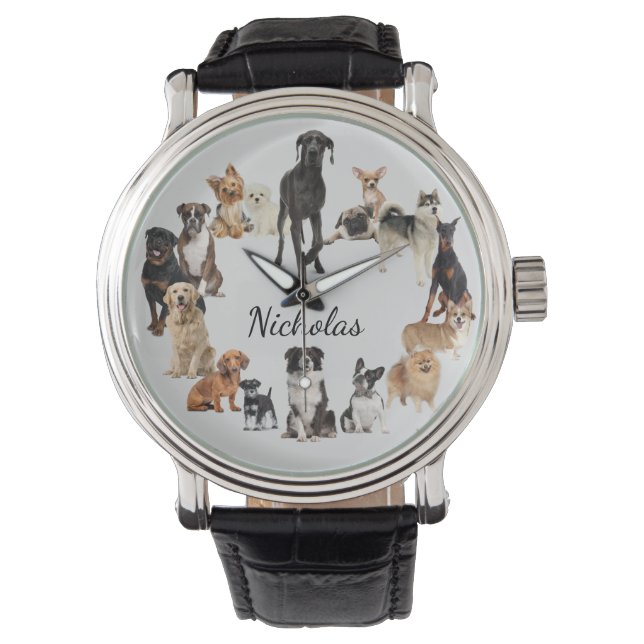 Montre Fun Chien race Animaux de compagnie chien Nom pers (devant)