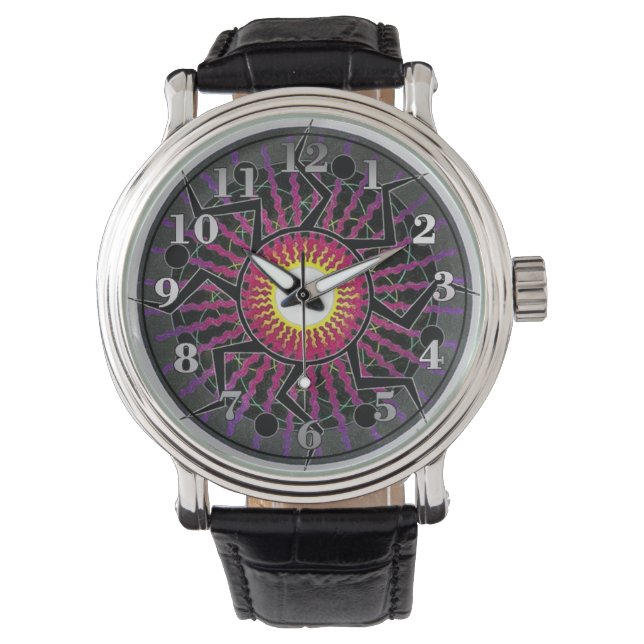 Montre Funky Abstrait Sun Rays Wrist Watch (devant)