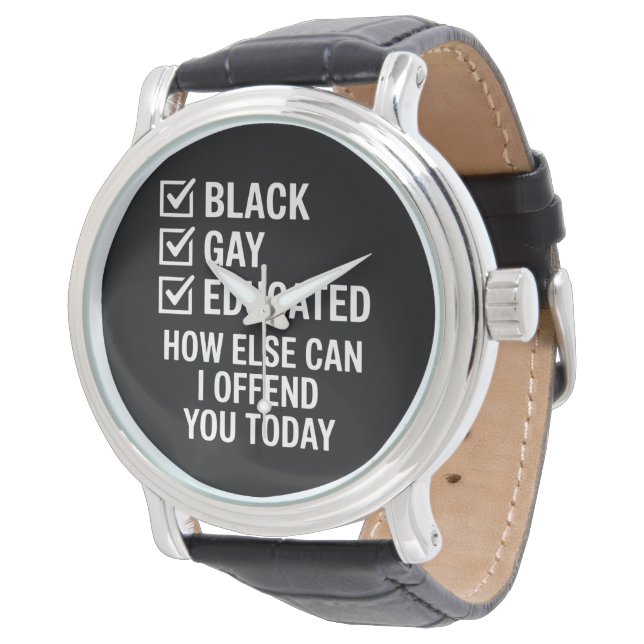 Montre Funky Black Gay pride Support Droits LGBTQ (Incliné)