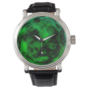 Montre Funky Neon Green Emerald Halloween Abstrait