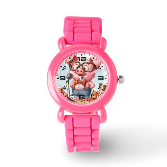 Montre Funky Pig Kids Pink Watch (Recto)