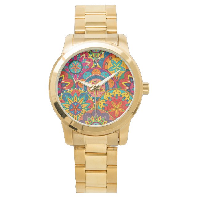 Montre Funky Retro couleur Motif Mandala (devant)