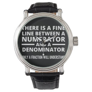Montre Funny Math FINE LIGNE NUMÉRATEUR DENOMINATEUR