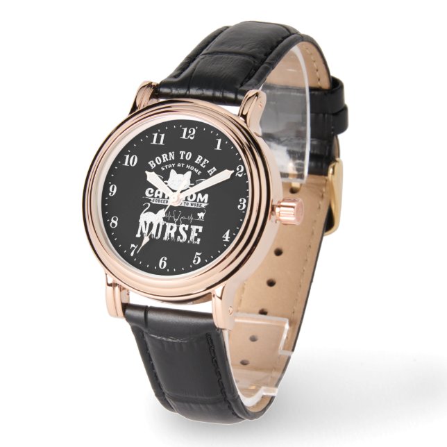 Montre Funny Nurse chat Maman art de mots (Angle)