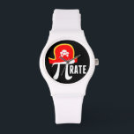 Montre Funny Pirate<br><div class="desc">Les pirates aiment les maths. Un cadeau de pirate idiot avec le symbole pi sous le casquette pirate. Pi-rate.</div>