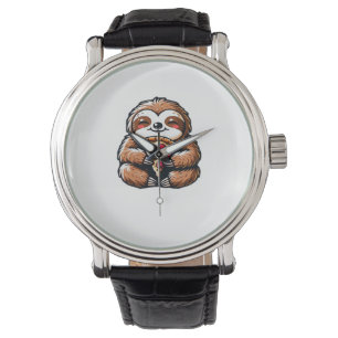 Montre Funny Sloth mangeant Pizza, Kawaii Amoureux des an