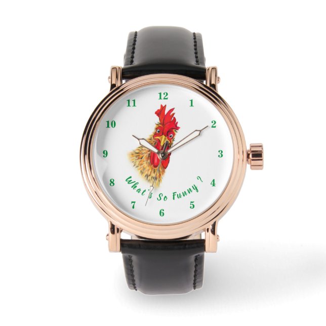 Montre Funny Watch Gift avec Surprisé Rooster (Recto)
