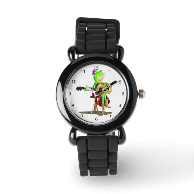 Montre Funny Watch with Frog Jouer de la guitare (Recto)