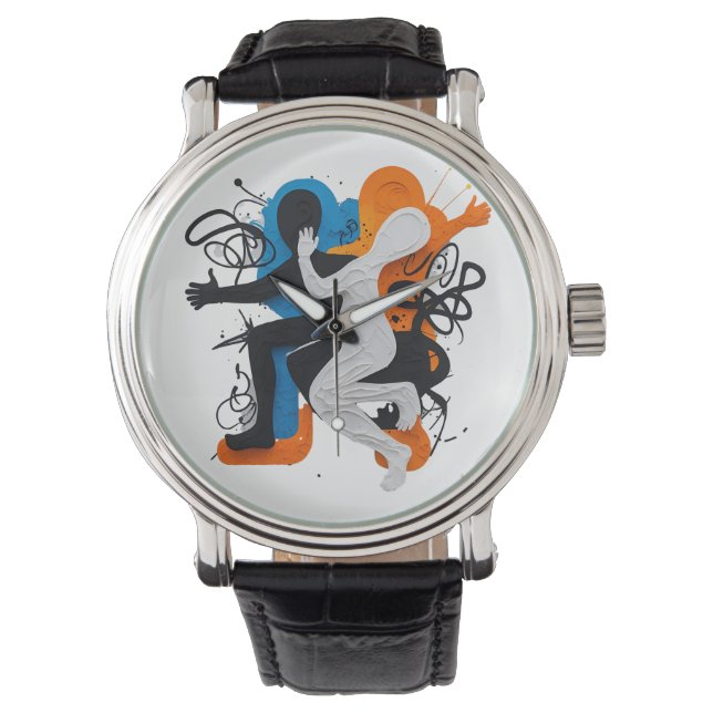 Montre Fusion Rythmique : Danse d'Ombres et de Couleurs (devant)