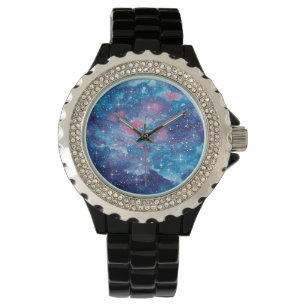 Montre Galaxie d'aquarelle d'art de l'espace