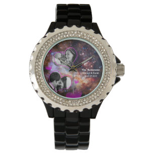 Montre Galaxy Stars Anniversaire, Mariage Photo Collage