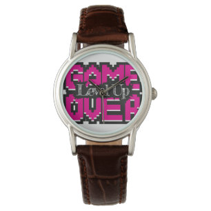 Montre Game Over, Level Up : Monde de jeu rétro pixelisé