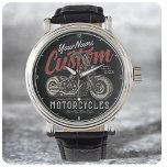 Montre Garage de moto Rebel Cruiser Personnalisé<br><div class="desc">Conception personnalisée de Motorcycle Rebel Cruiser Biker Garage,  avec Fat Cruiser avec Ape Hangers. Customisez avec votre nom ou votre texte personnalisé.</div>