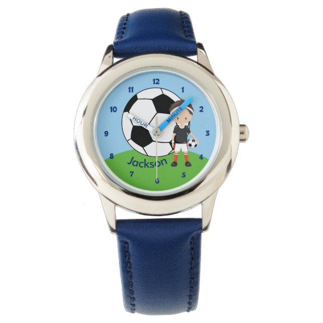 Montre Garçon de soccer personnalisé (devant)