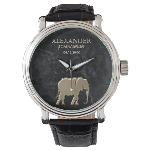 Montre Garçon d'honneur noir moderne (devant)