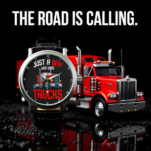 Montre Garçon qui aime les camions rouges