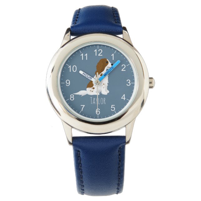 Montre Garçons Bleu Springer Espagnol Chien Enfants (devant)