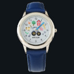 Montre Garçons Cute Farm Animal et Blue Tractor Enfants<br><div class="desc">Ce jeune enfant mignon et moderne montre des dessins animés de ferme, avec un tracteur bleu, cheval, cochon, lapin, poulets, grange rouge et fleurs, et peut être personnalisé avec votre nom de garçon. Avec des chiffres clairs et faciles à lire, cette "première" montre est idéale pour les enfants ou les...</div>