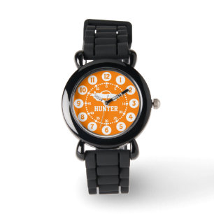 Montre Garçons orange nom blanc bracelet