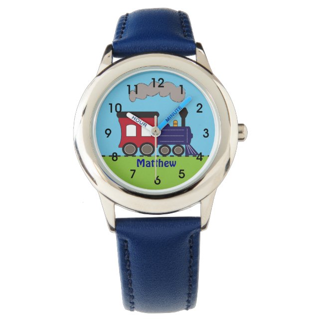 Montre Garçons personnalisés Train Choo Choo Watch par CB (devant)
