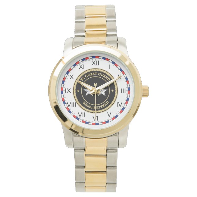 Montre Garde côtière RAdm Retraité Bouclier noir (devant)