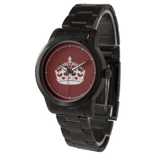 Montre Garder calme Couronne Bourgogne rouge Accent