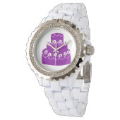 Montre Gâteau de mariage violet (Incliné)