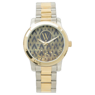 Montre Gatsby Glamor Art Déco Motif géométrique Monogramm