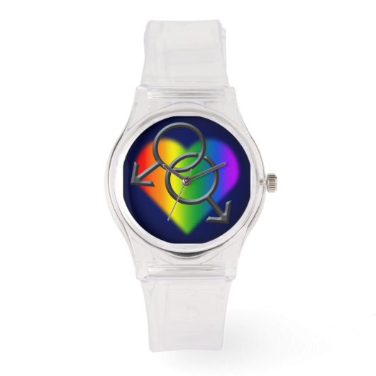 Montre gay pride Rainbow Love Poignet Montres & Ca (Recto)