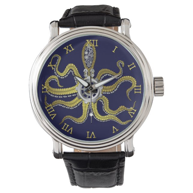 Montre Gears Steampunk Octopus Kraken (devant)