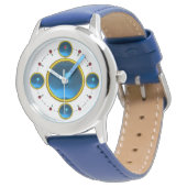 Montre GEM PIERRE numérique or bleu saphir (Incliné)